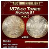 1878-cc Morgan Dollar Toned $1 ms65+ SEGS