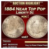 1884 Liberty Nickel Near Top Pop 5c ms67 SEGS