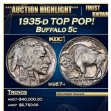 1935-d Buffalo Nickel TOP POP! 5c ms67+ SEGS
