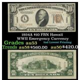 1934A $10 FRN Hawaii WWII Emergency Currency Grade