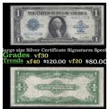 1923 $1 large size Silver Certificate Grades vf++
