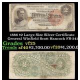 1886 $2 Large Size Silver Certificate General Winf