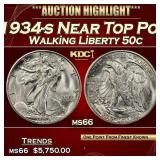 1934-s Walking Liberty Half Dollar Near Top Pop 50