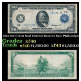 1914 $50 Green Seal Federal Reserve Note Grades xf