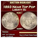 1893 Liberty Nickel Near Top Pop 5c ms66+ SEGS