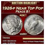 1926-p Peace Dollar Near Top Pop $1 ms66+ SEGS