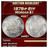 1878-p 8tf Morgan Dollar $1 ms65+ SEGS