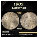 1903 Liberty Nickel 5c Grades ms65