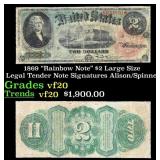 1869 $2 Large Size Legal Tender Note "Rainbow Note
