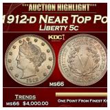 1912-d Liberty Nickel Near Top Pop 5c ms66 SEGS