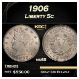 1906 Liberty Nickel 5c Grades ms65