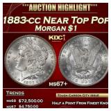 1883-cc Morgan Dollar Near Top Pop $1 ms67+ SEGS