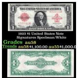 1923 $1 United States Note Grades Choice AU/BU Sli