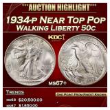 1934-p Walking Liberty Half Dollar Near Top Pop 50