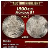 1890-cc Morgan Dollar $1 ms65+ SEGS