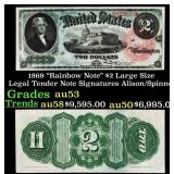 1869 $2 Large Size Legal Tender Note "Rainbow Note