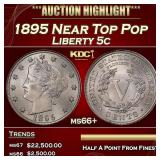 1895 Liberty Nickel Near Top Pop 5c ms66+ SEGS