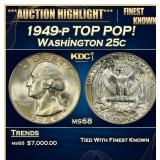 1949-p Washington Quarter TOP POP! 25c ms68 SEGS