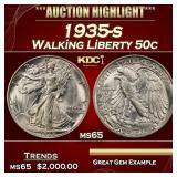 1935-s Walking Liberty Half Dollar 50c ms65 SEGS