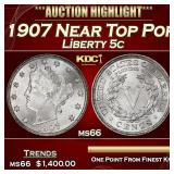 1907 Liberty Nickel Near Top Pop 5c ms66 SEGS