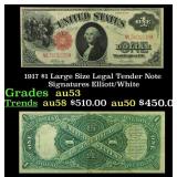 1917 $1 Large Size Legal Tender Note Grades Select