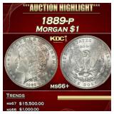 1889-p Morgan Dollar $1 ms66+ SEGS
