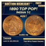 1890 Indian Cent TOP POP! 1c ms66 rb SEGS