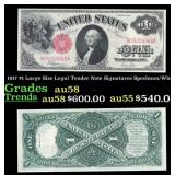 1917 $1 Large Size Legal Tender Note Grades Choice