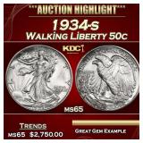 1934-s Walking Liberty Half Dollar 50c ms65 SEGS
