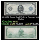 1914 $50 Green Seal Federal Reserve Note Grades Se