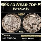 1938-d/d Buffalo Nickel Near Top Pop 5c ms67 SEGS