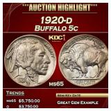 1920-d Buffalo Nickel 5c ms65 SEGS