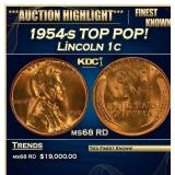 1954-s Lincoln Cent TOP POP! 1c ms68 RD SEGS