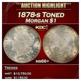 1878-s Morgan Dollar Toned $1 ms66+ SEGS