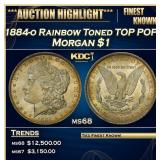 1884-o Morgan Dollar Rainbow Toned TOP POP! $1 ms6