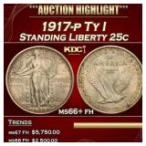 1917-p Ty I Standing Liberty Quarter 25c ms66+ fh