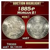 1885-p Morgan Dollar $1 ms67 SEGS