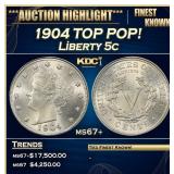 1904 Liberty Nickel TOP POP! 5c ms67+ SEGS