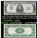 1934 $500 Green Seal Federal Reserve Note Presiden