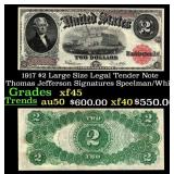 1917 $2 Large Size Legal Tender Note Thomas Jeffer
