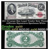 1917 $2 Large Size Legal Tender Note Thomas Jeffer