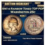 1941-s Washington Quarter Rainbow Toned TOP POP! 2