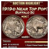 1919-d Buffalo Nickel Near Top Pop! 5c ms65+ SEGS