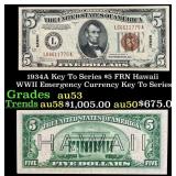 1934A $5 FRN Hawaii WWII Emergency Currency Key To
