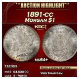 1891-cc Morgan Dollar $1 Grades ms64+