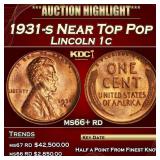 1931-s Lincoln Cent Near Top Pop 1c ms66+ rd SEGS