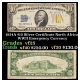 1934A $10 Silver Certificate North Africa WWII Eme