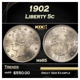 1902 Liberty Nickel 5c Grades ms65
