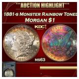 PCGS 1881-s Morgan Dollar Monster Rainbow Toned $1