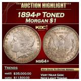 1894-p Morgan Dollar Toned $1 ms64+ SEGS
